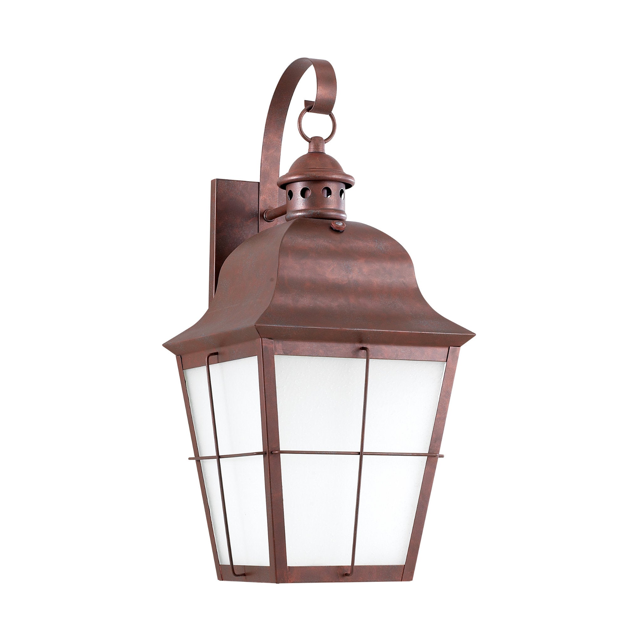 Chatham One Light Outdoor Wall Lantern Traditional Fixture Dark Sky 9.25" Width 21" Height Brass Clear Seeded Shade in Weathered Copper