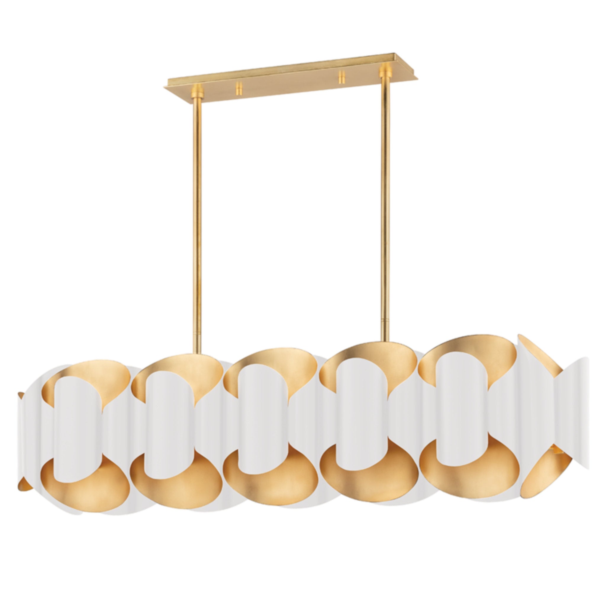 Banks 12-Light Linear in  Gold Leaf/White 12.9375L x 46W x 15H