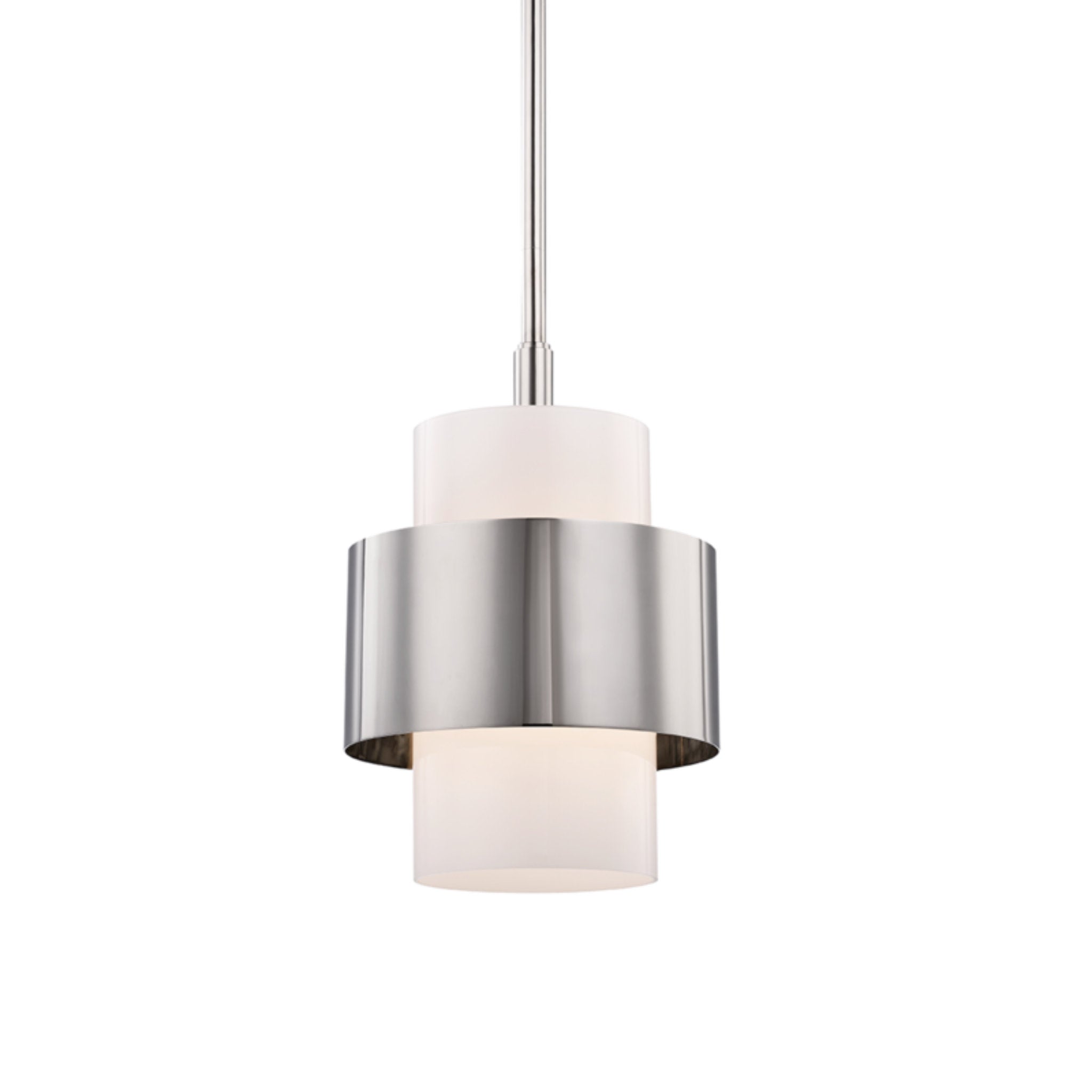 Corinth 1-Light Pendant in  Polished Nickel 11L x 11W x 13.5H
