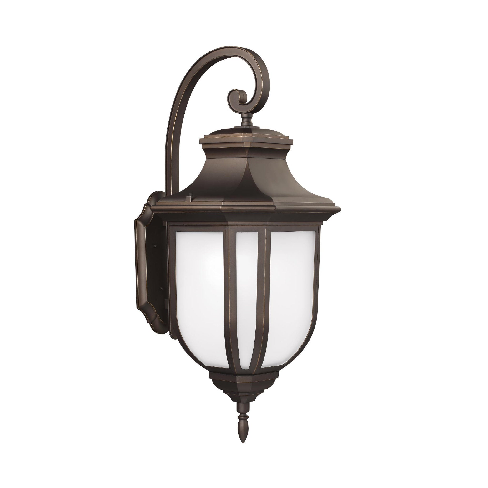 Childress Medium One Light Outdoor Wall Lantern LED Traditional Fixture 6.375" Width 14.625" Height Die Cast Aluminum Satin Etched Shade in Antique Bronze