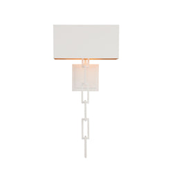 Brian Patrick Flynn for Crystorama Alston 2 Light Matte White + Antique Gold Sconce