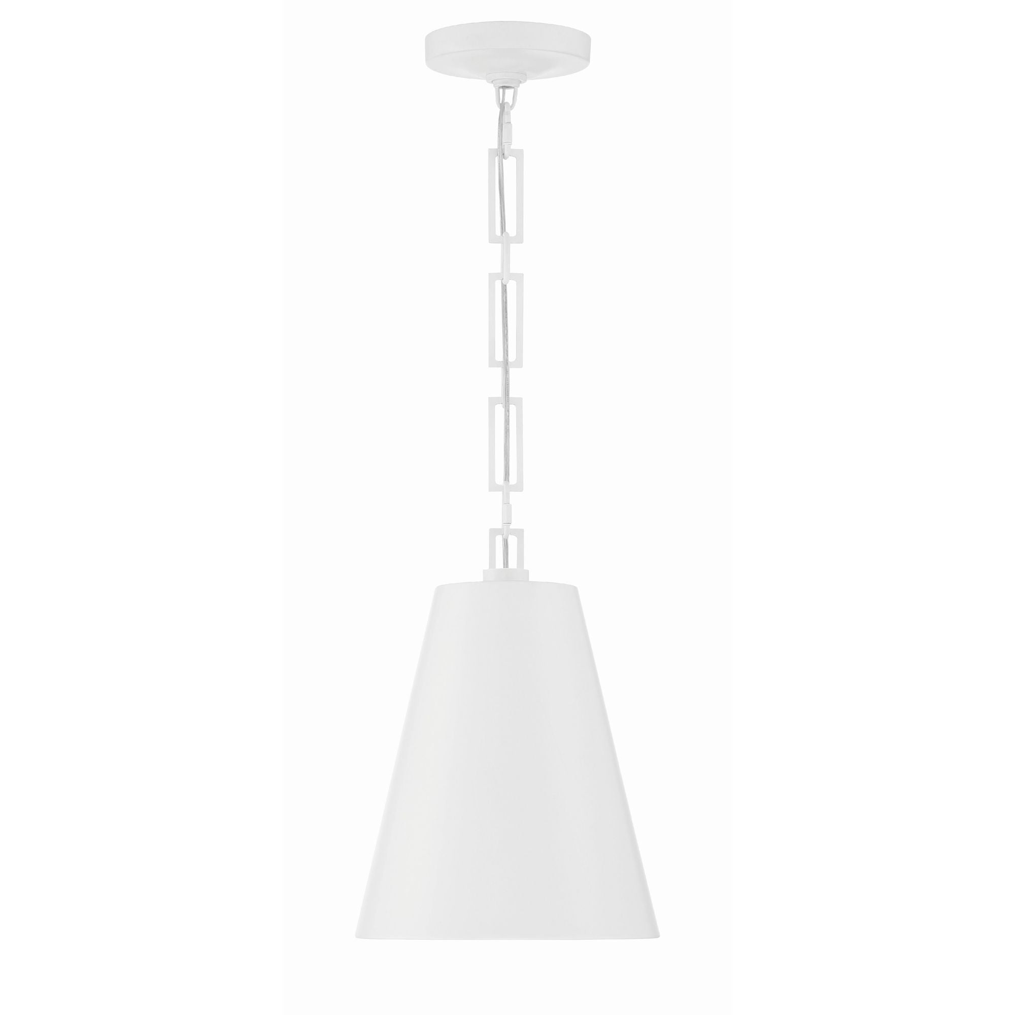 Brian Patrick Flynn Alston 2 Light Matte White + Antique Gold Mini Pendant Steel Shade 10"W x 14"H x 10"D