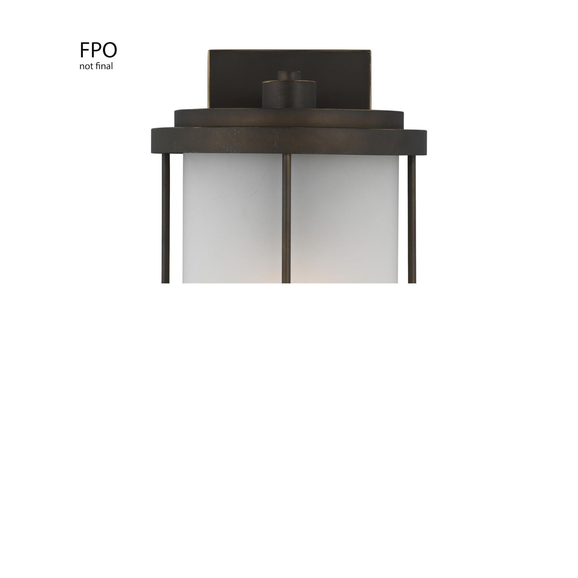 Wilburn Medium One Light Outdoor Wall Lantern LED Transitional Fixture 8" Width 13.5" Height Aluminum Round Satin Etched Shade in Antique Bronze