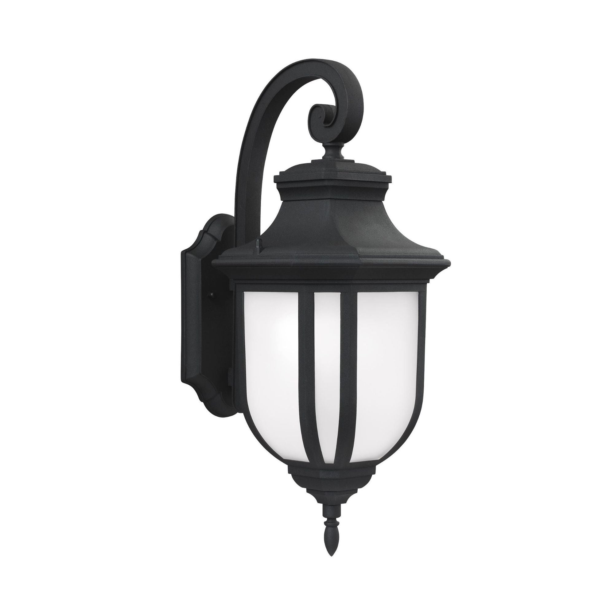 Childress Large One Light Outdoor Wall Lantern LED Traditional Fixture 9" Width 21.25" Height Die Cast Aluminum Satin Etched Shade in Black