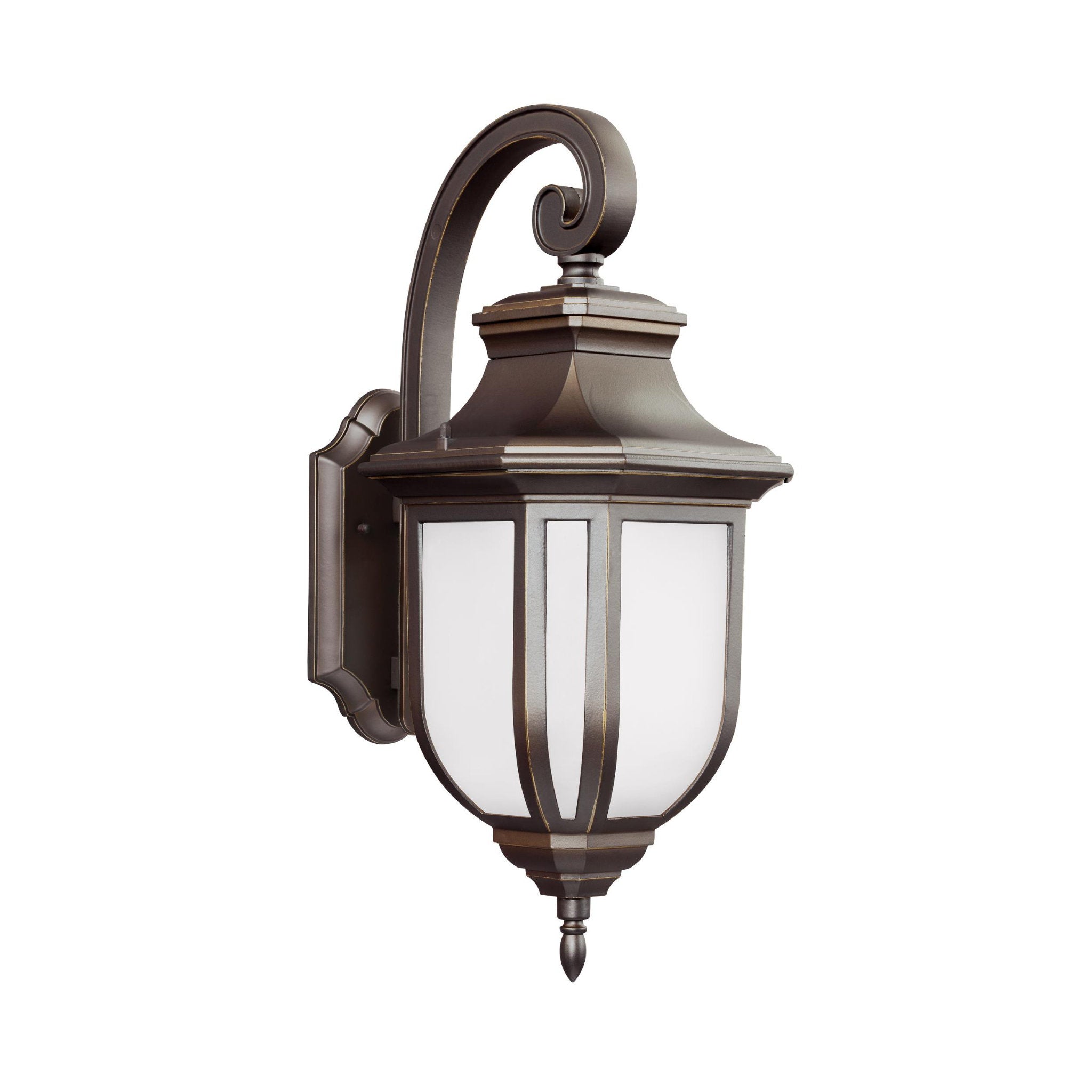 Childress Large One Light Outdoor Wall Lantern LED Traditional Fixture 9" Width 21.25" Height Die Cast Aluminum Satin Etched Shade in Antique Bronze
