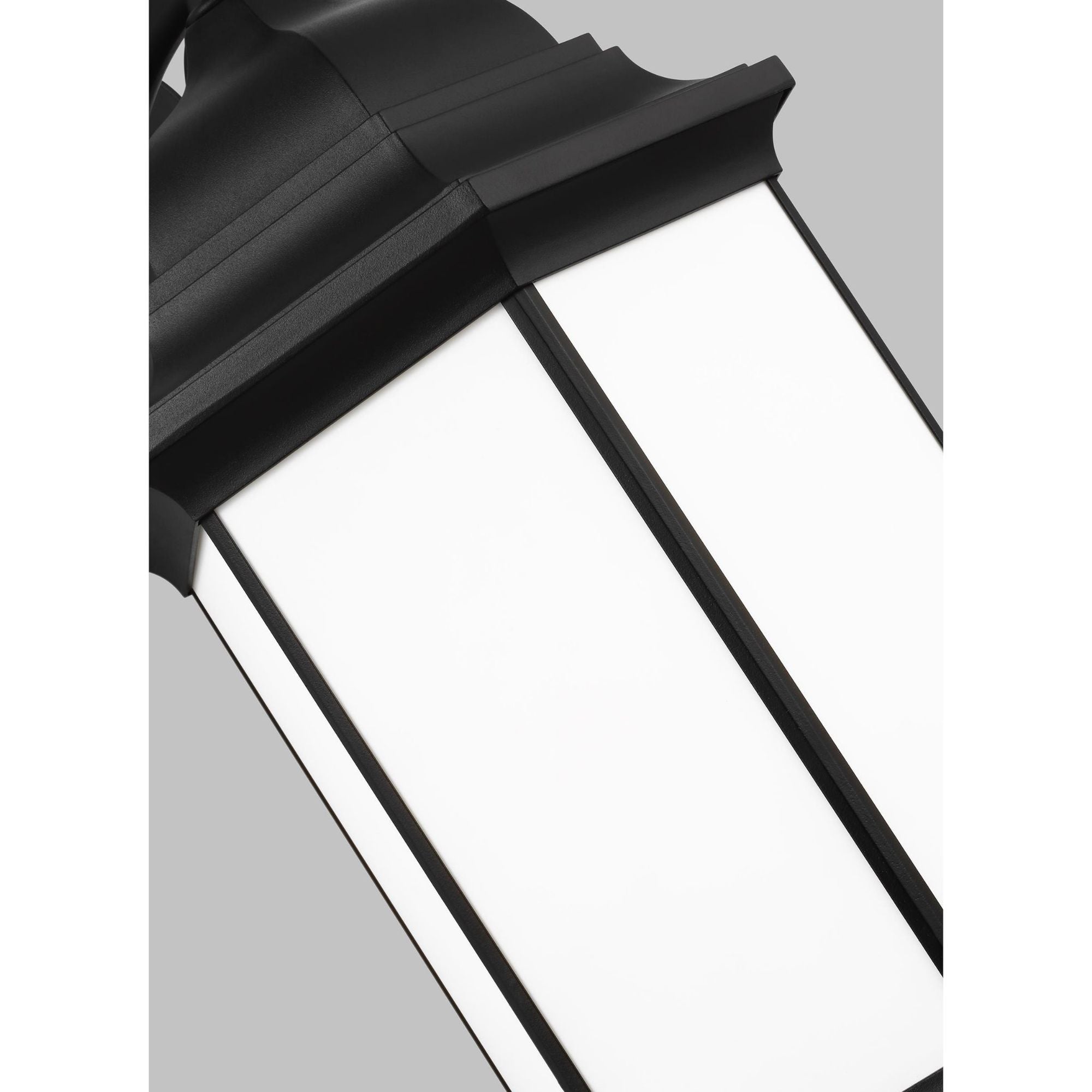 Sevier Extra Large One Light Downlight Outdoor Wall Lantern LED Traditional Fixture 12.5" Width 23.25" Height Die Cast Aluminum Rectangular Satin Etched Shade in Black