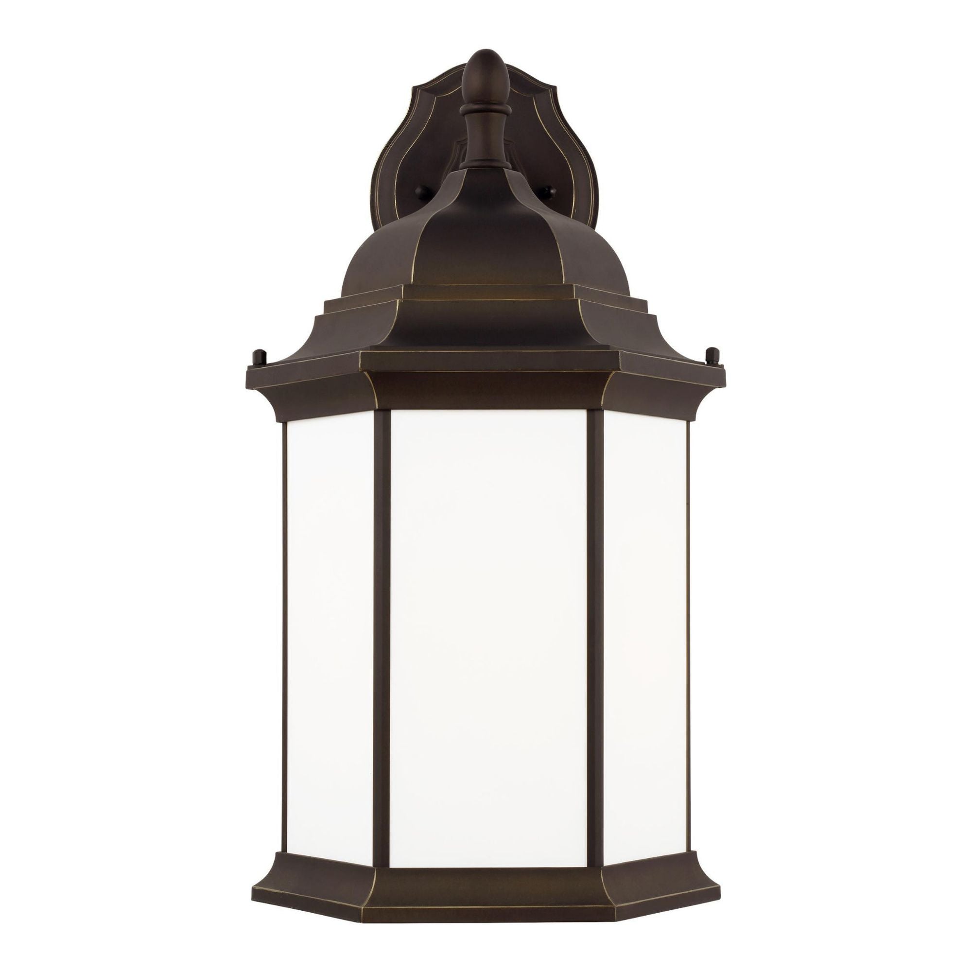 Sevier Extra Large One Light Downlight Outdoor Wall Lantern LED Traditional Fixture 12.5" Width 23.25" Height Die Cast Aluminum Rectangular Satin Etched Shade in Antique Bronze