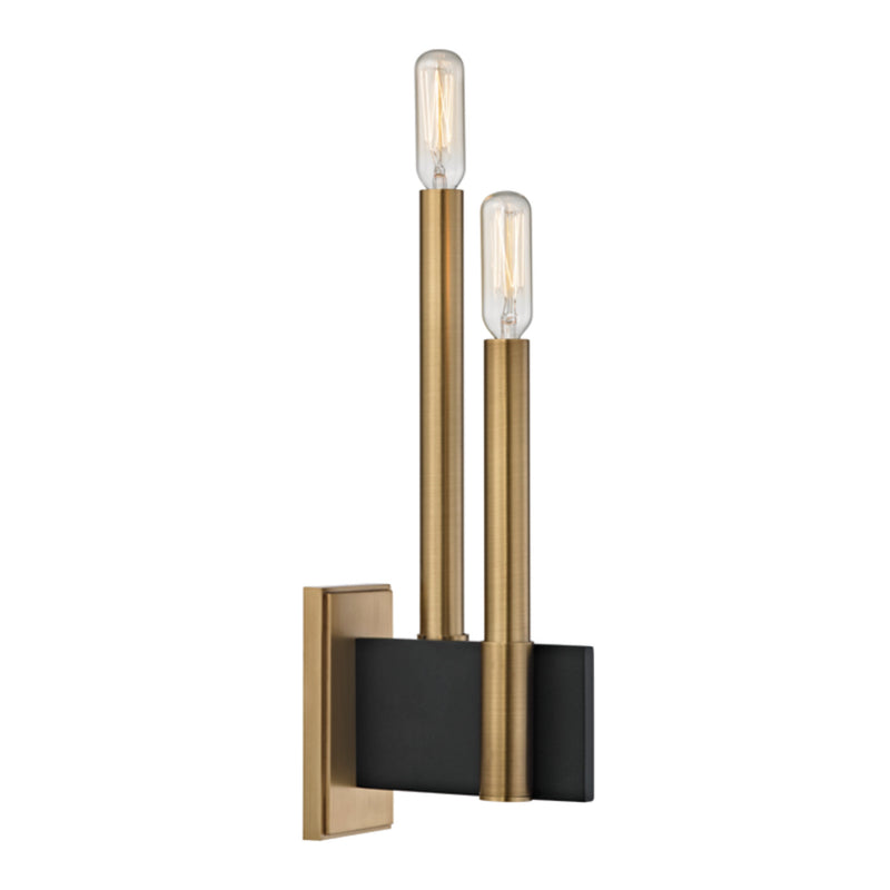 Abrams 2 Light Wall Sconce in Aged Brass