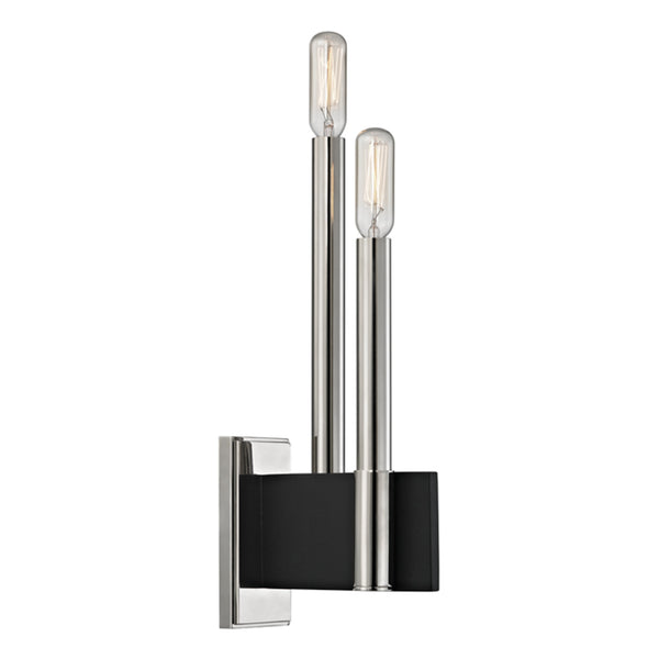 Abrams 2 Light Wall Sconce in Polished Nickel