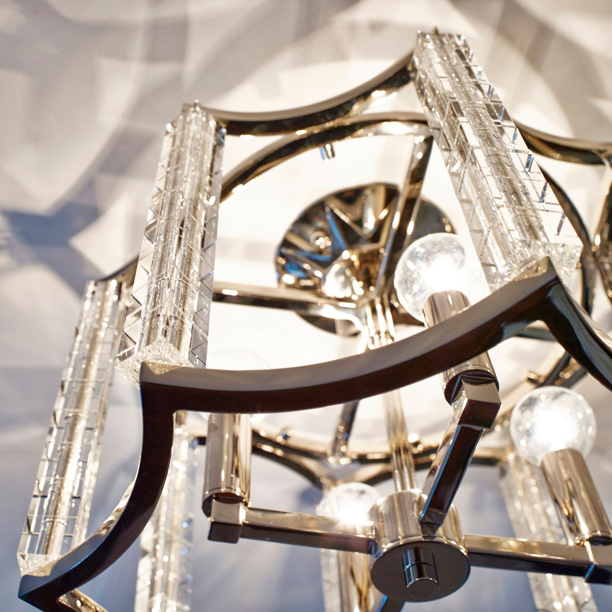 Carson 4 Light Polished Nickel Convertible Semi Flush Mount Crystal Cubes 16"W x 12"H x 16"D