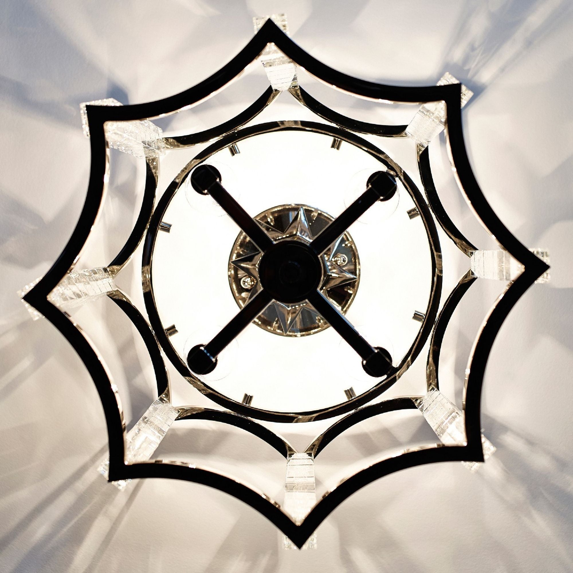 Carson 4 Light Polished Nickel Convertible Semi Flush Mount Crystal Cubes 16"W x 12"H x 16"D