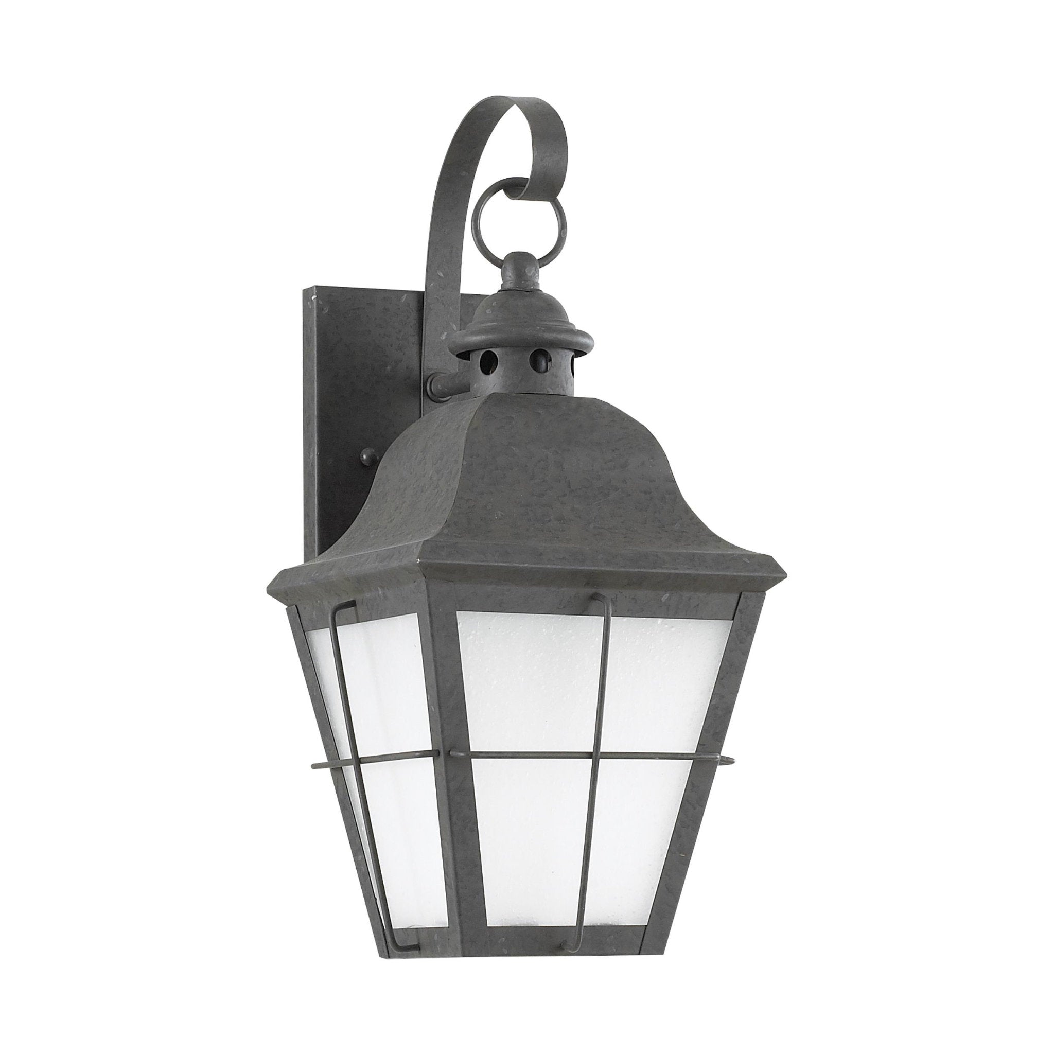 Chatham One Light Outdoor Wall Lantern Traditional Fixture 6.75" Width 14.5" Height Brass Frosted Seeded Shade in Oxidized Bronze