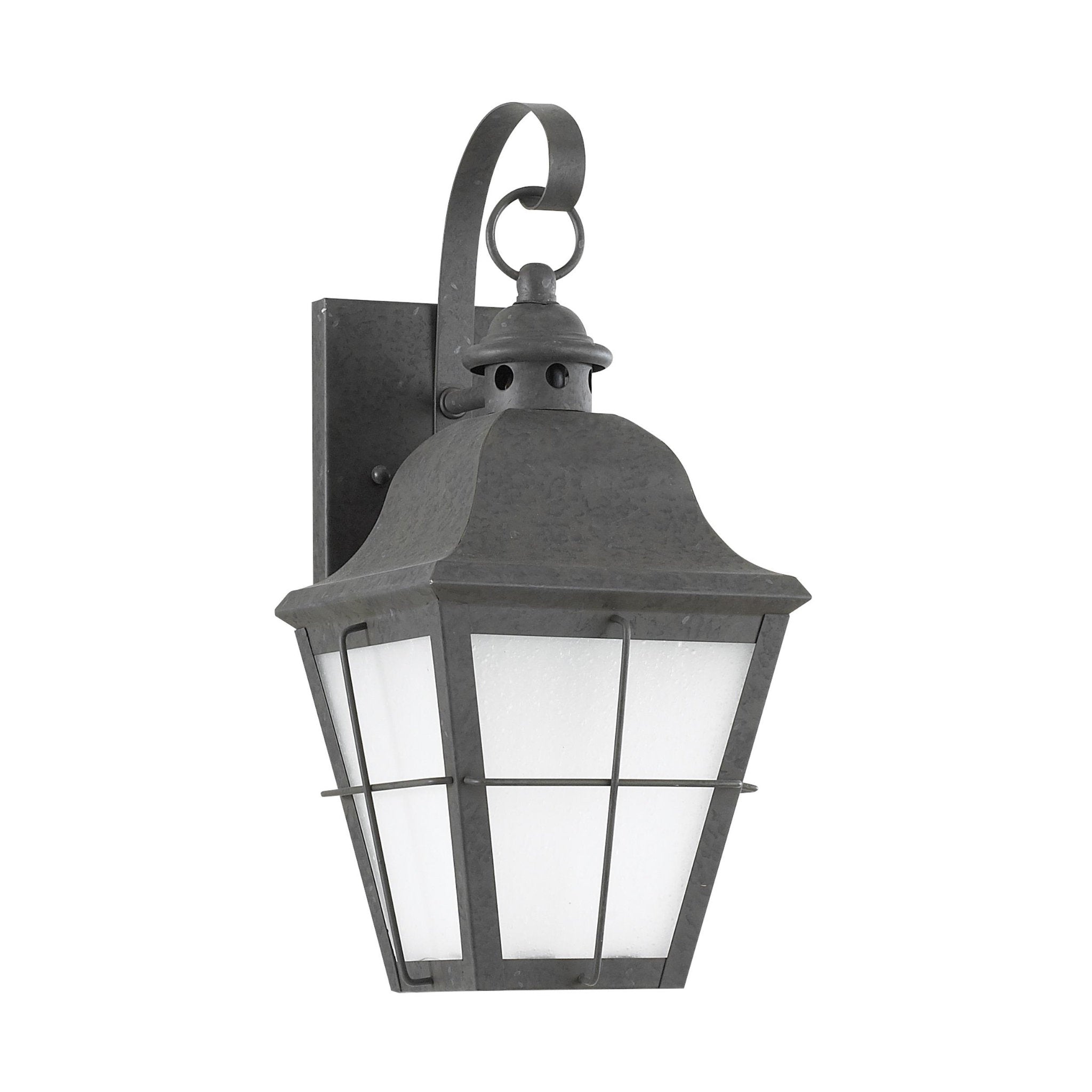 Chatham One Light Outdoor Wall Lantern LED Traditional Fixture 6.75" Width 14.5" Height Brass Frosted Seeded Shade in Oxidized Bronze