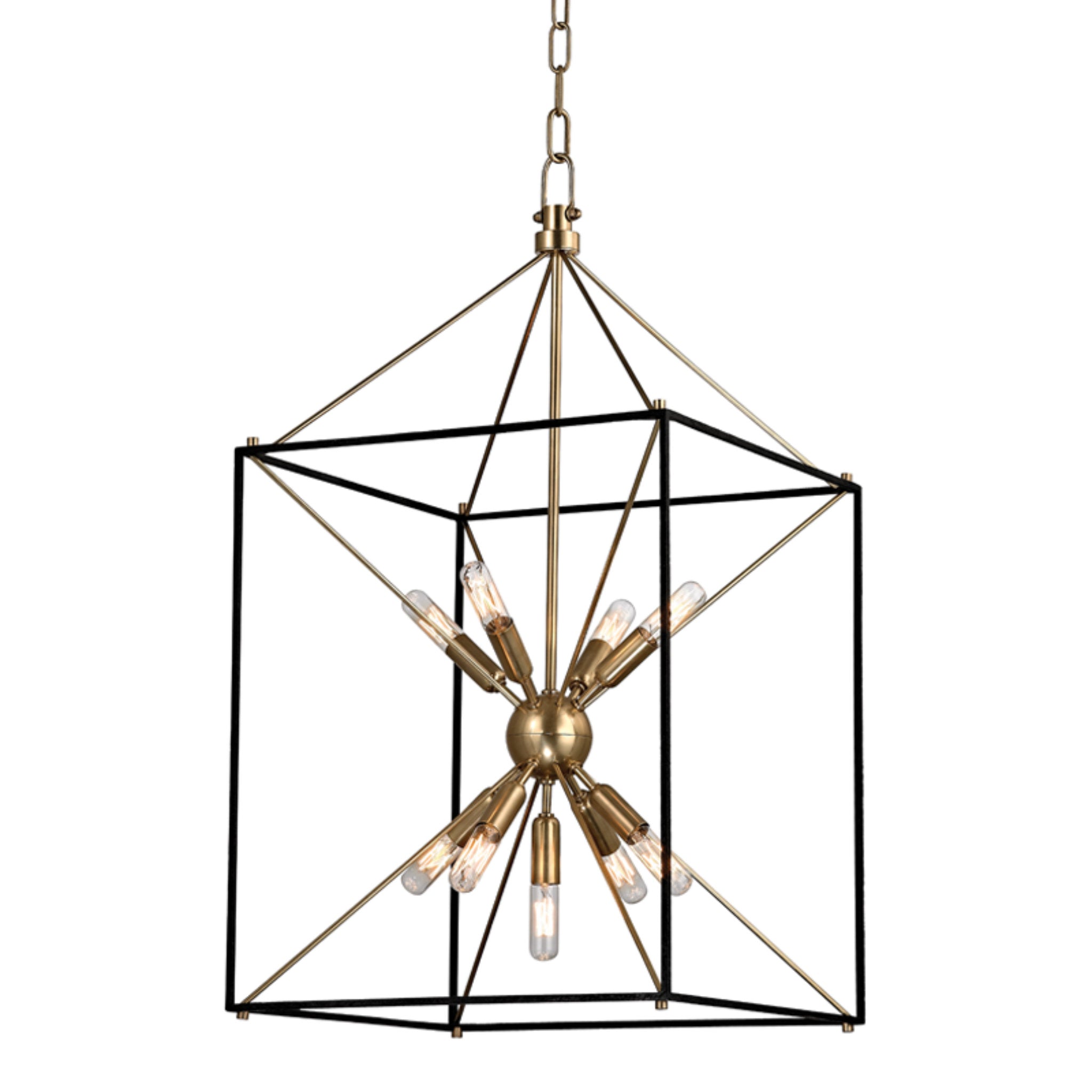 Glendale 9-Light Lantern in  Aged Brass/Black 16.25L x 16.25W x 30H