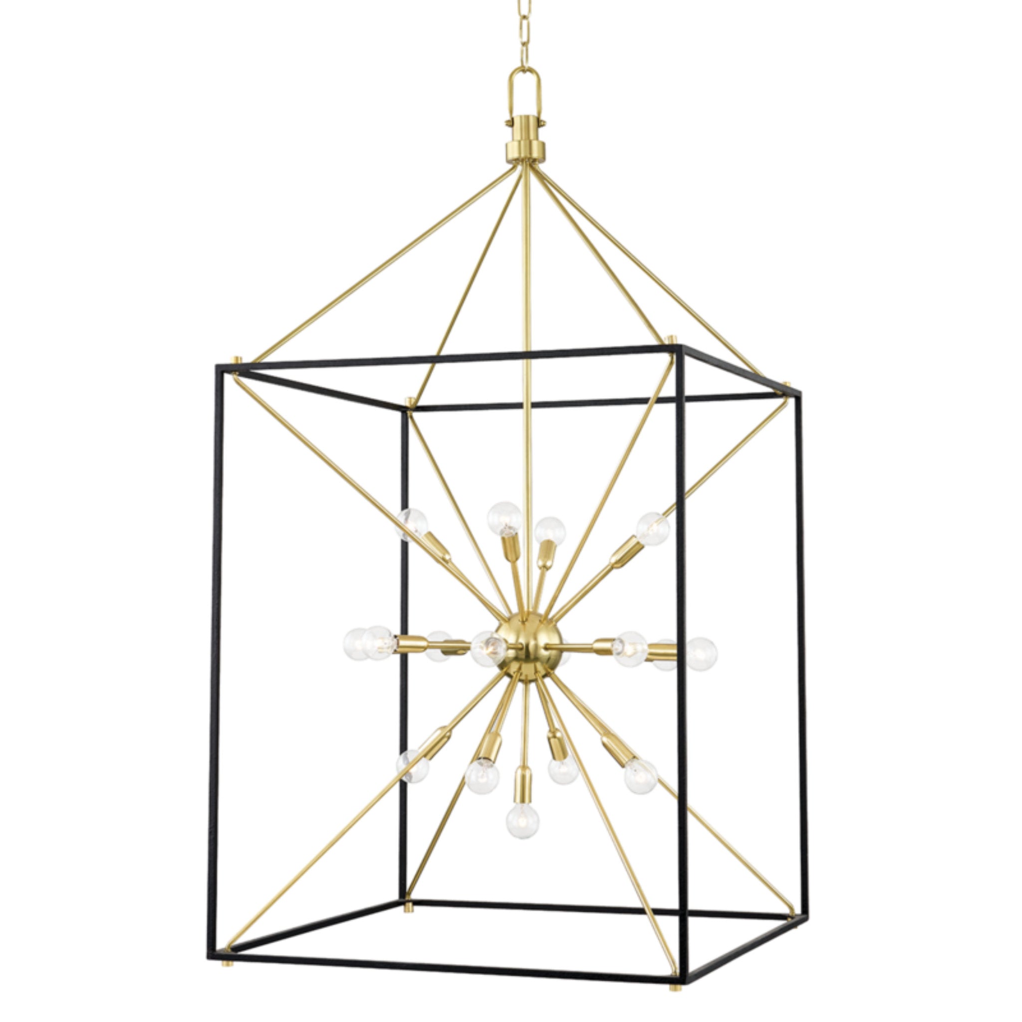 Glendale 25-Light Lantern in  Aged Brass/Black 27L x 27W x 51.25H
