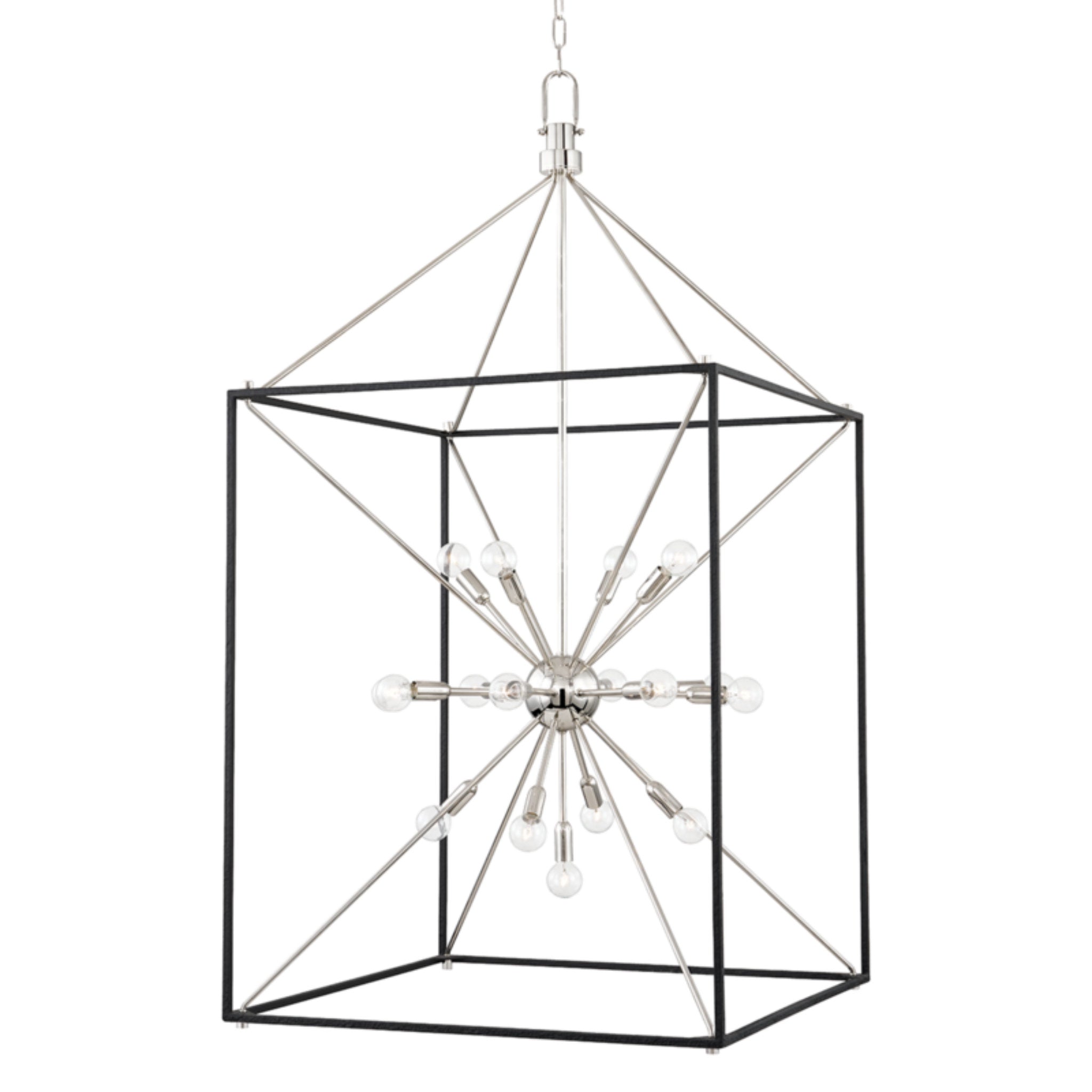 Glendale 25-Light Lantern in  Polished Nickel/Black 27L x 27W x 51.25H