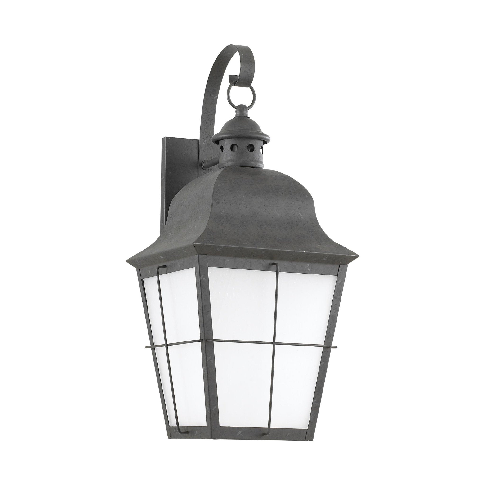 Chatham One Light Outdoor Wall Lantern Traditional Fixture 9.25" Width 21" Height Brass Frosted Seeded Shade in Oxidized Bronze