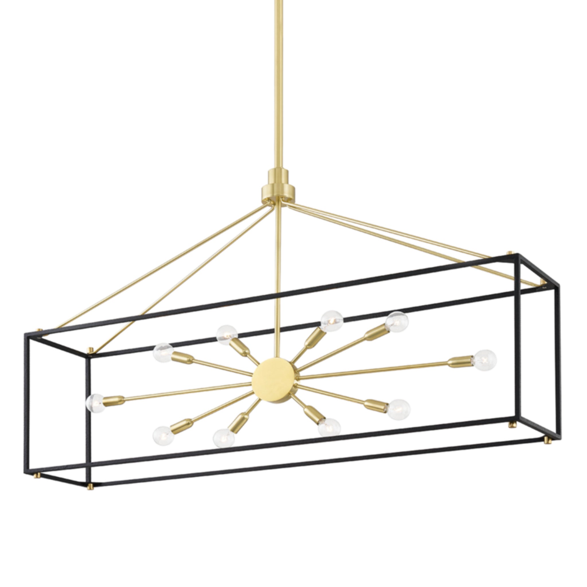 Glendale 10-Light Linear in  Aged Brass/Black 48L x 10W x 28.325H