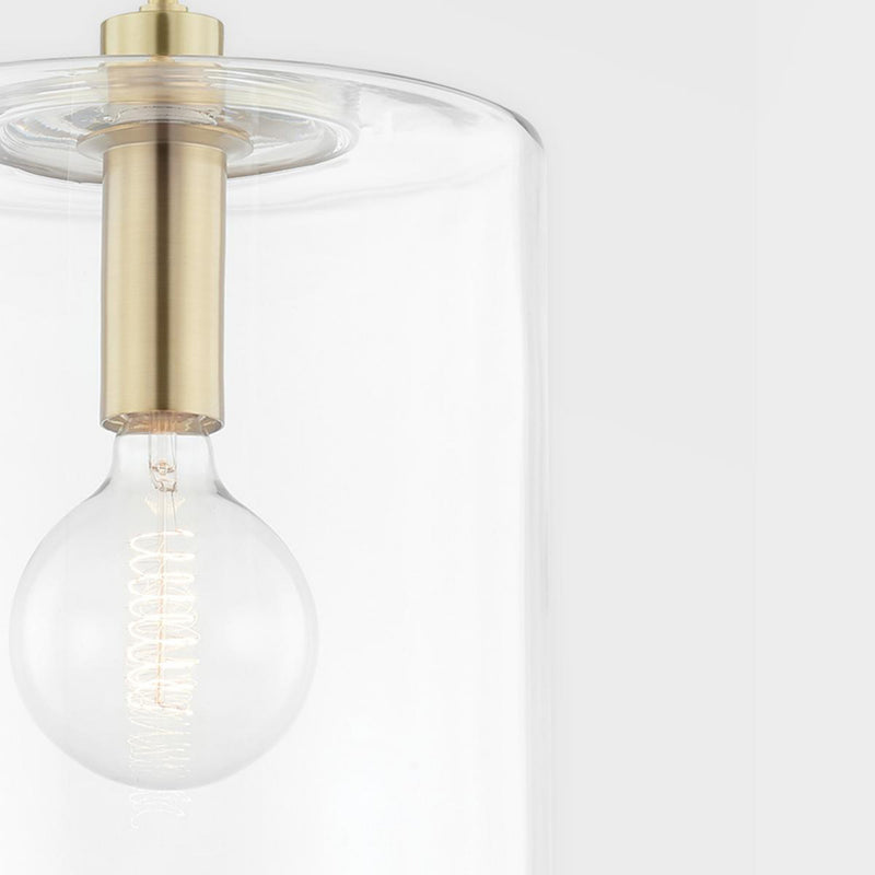 Neko 1 Light Pendant in Aged Brass
