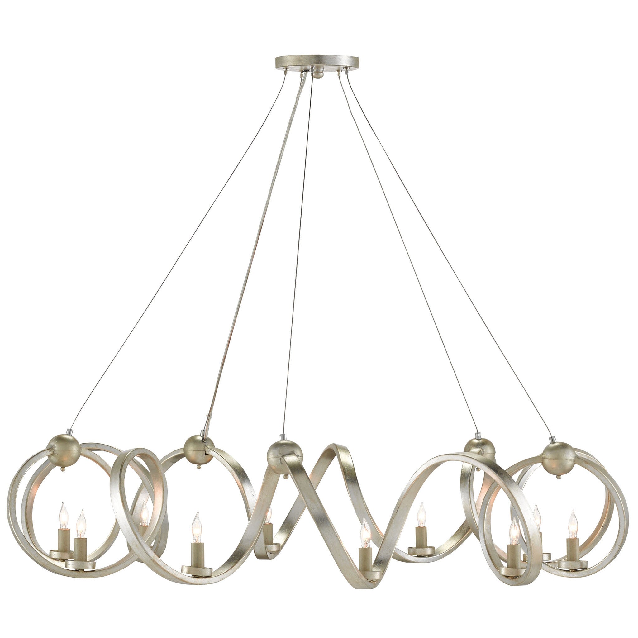 Ringmaster Silver Chandelier - Contemporary Silver Leaf