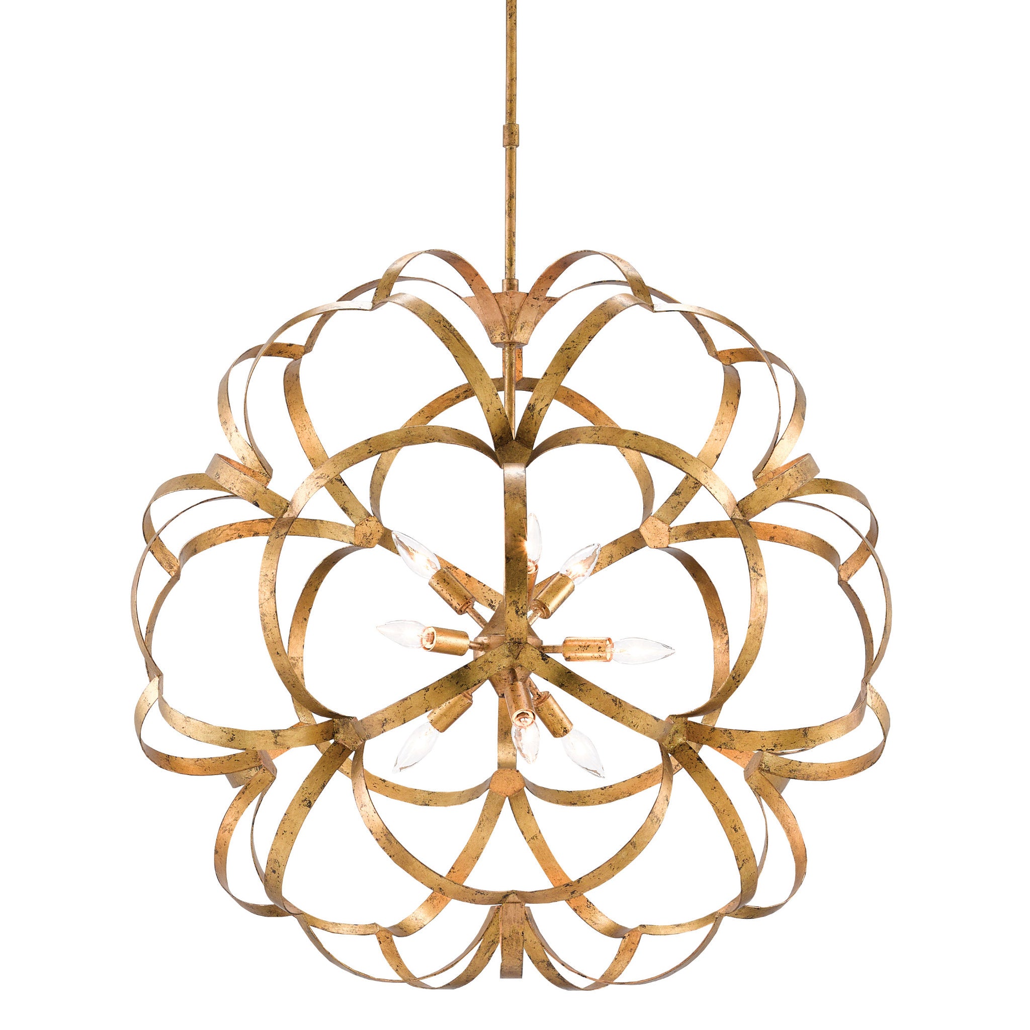 Sappho Gold Orb Chandelier - New Gold Leaf
