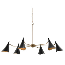 Library Chandelier - Oil Rubbed Bronze/Antique Brass