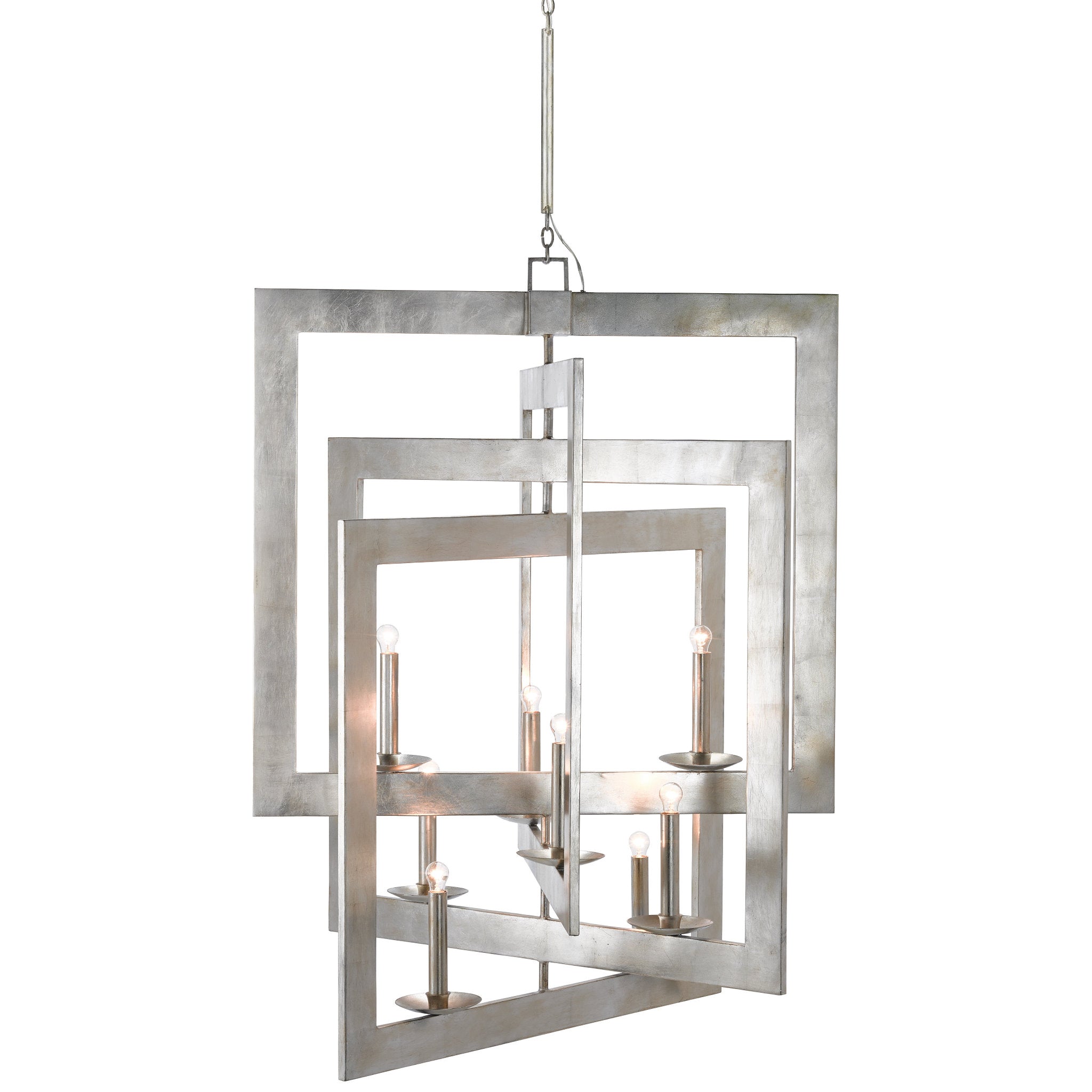 Middleton Grande Silver Chandelier - Contemporary Silver Leaf