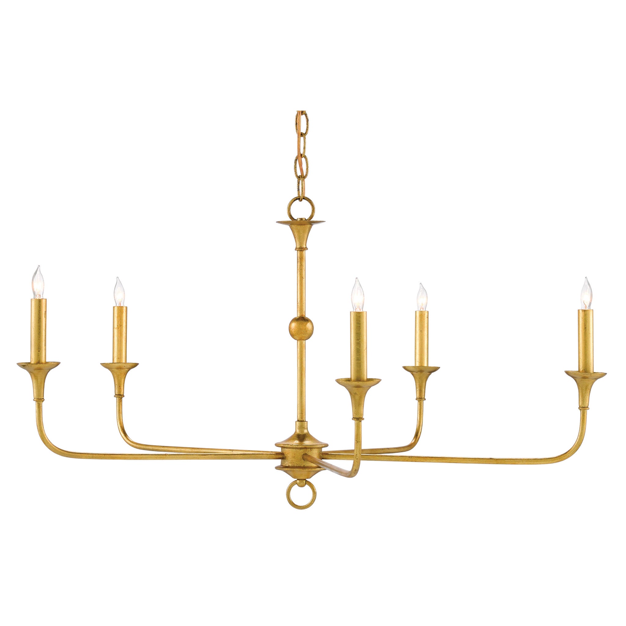 Nottaway Small Gold Chandelier - Contemporary Gold Leaf