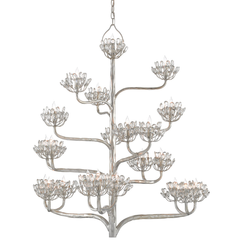 Agave Americana Silver Chandelier - Contemporary Silver Leaf