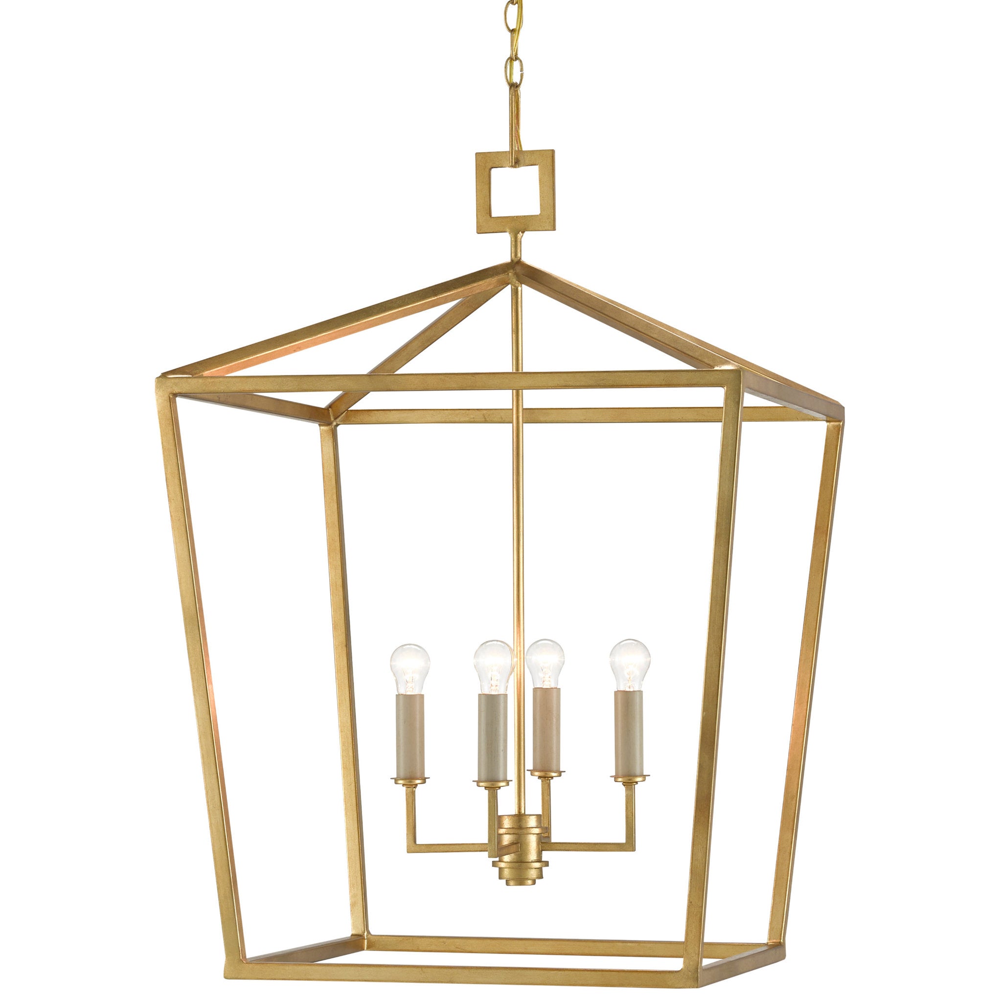 Denison Large Gold Lantern - Contemporary Gold Leaf
