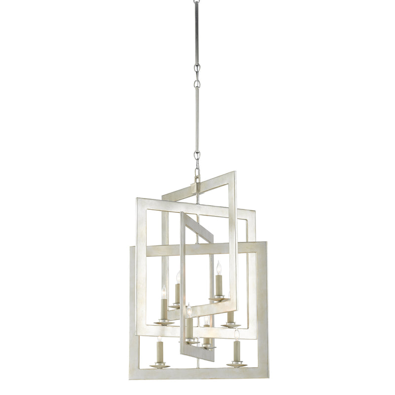 Middleton Small Silver Chandelier - Contemporary Silver Leaf