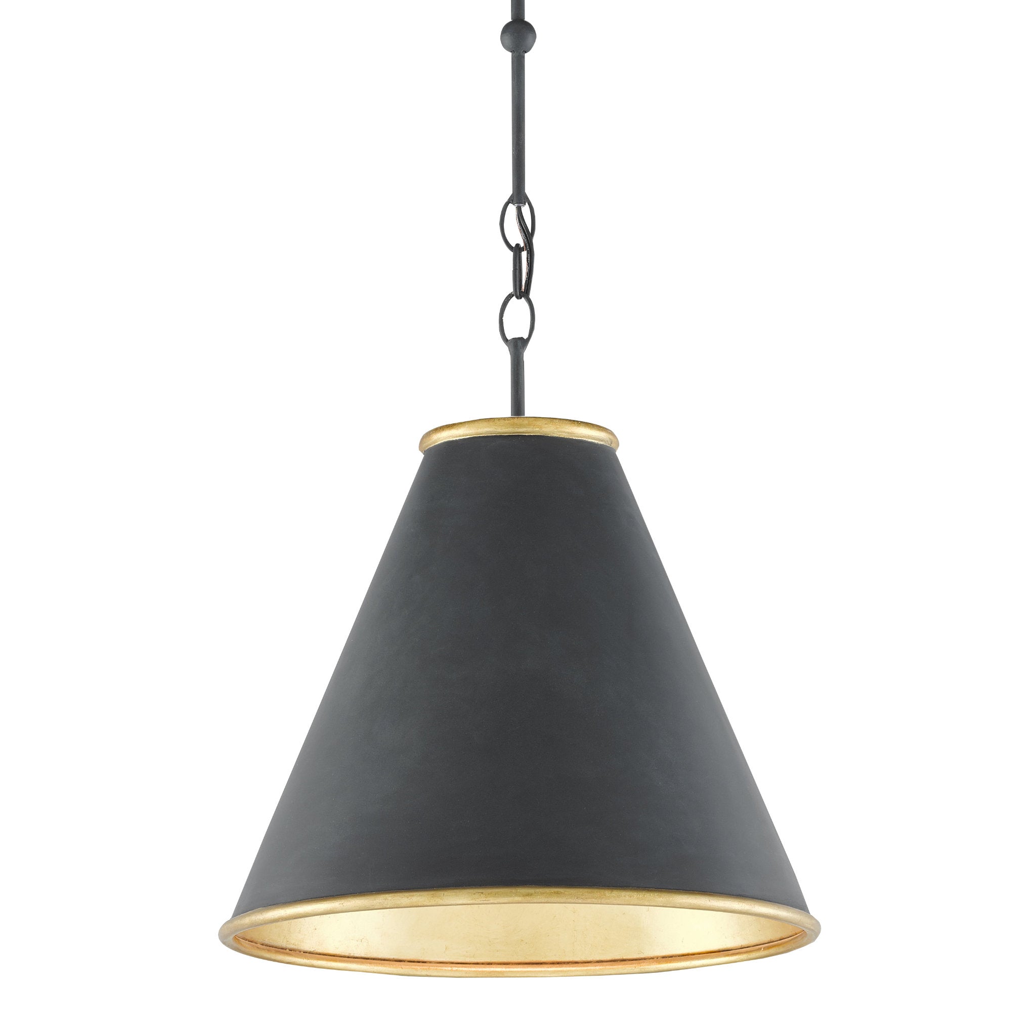 Pierrepont Small Black Pendant - Antique Black/Contemporary Gold Leaf/Painted Gold