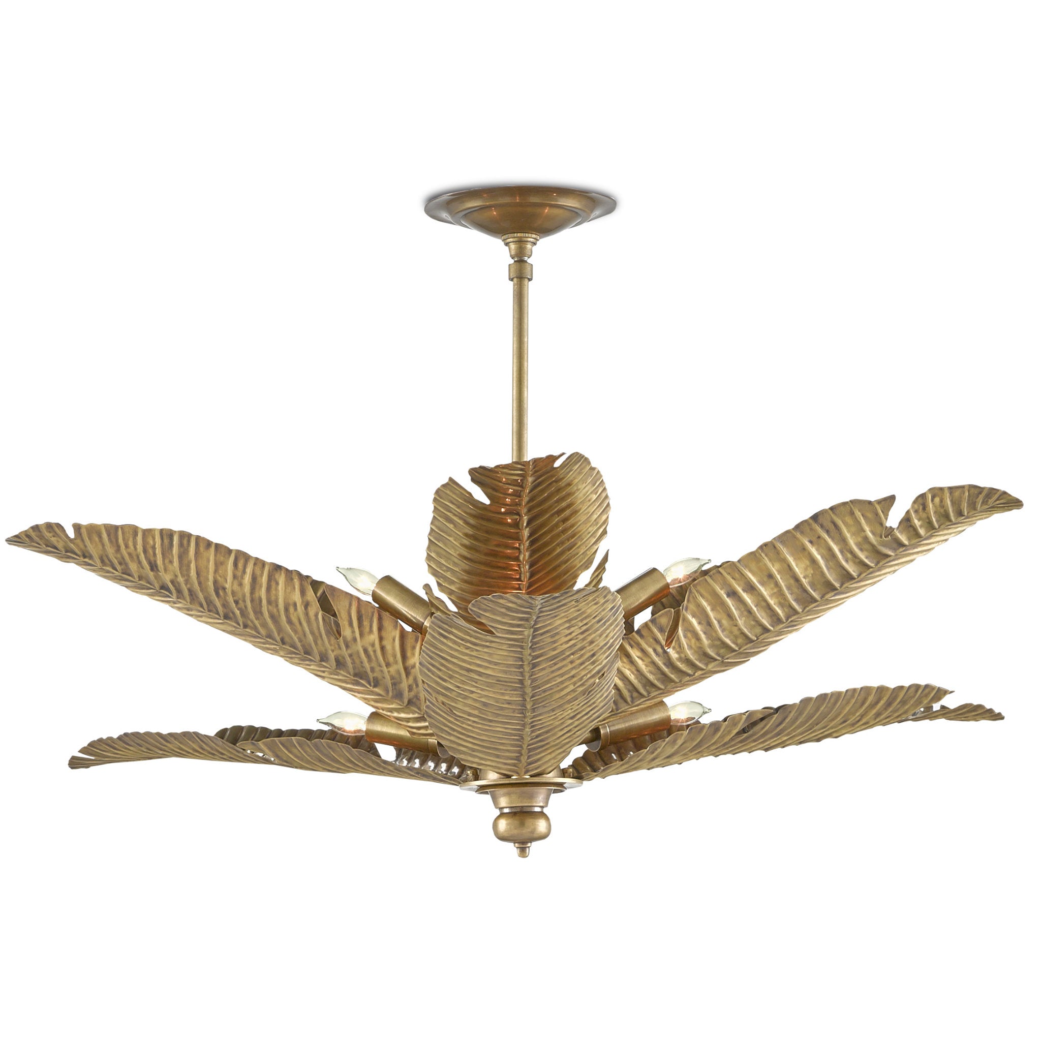 Tropical Gold Semi-Flush Mount - Vintage Brass