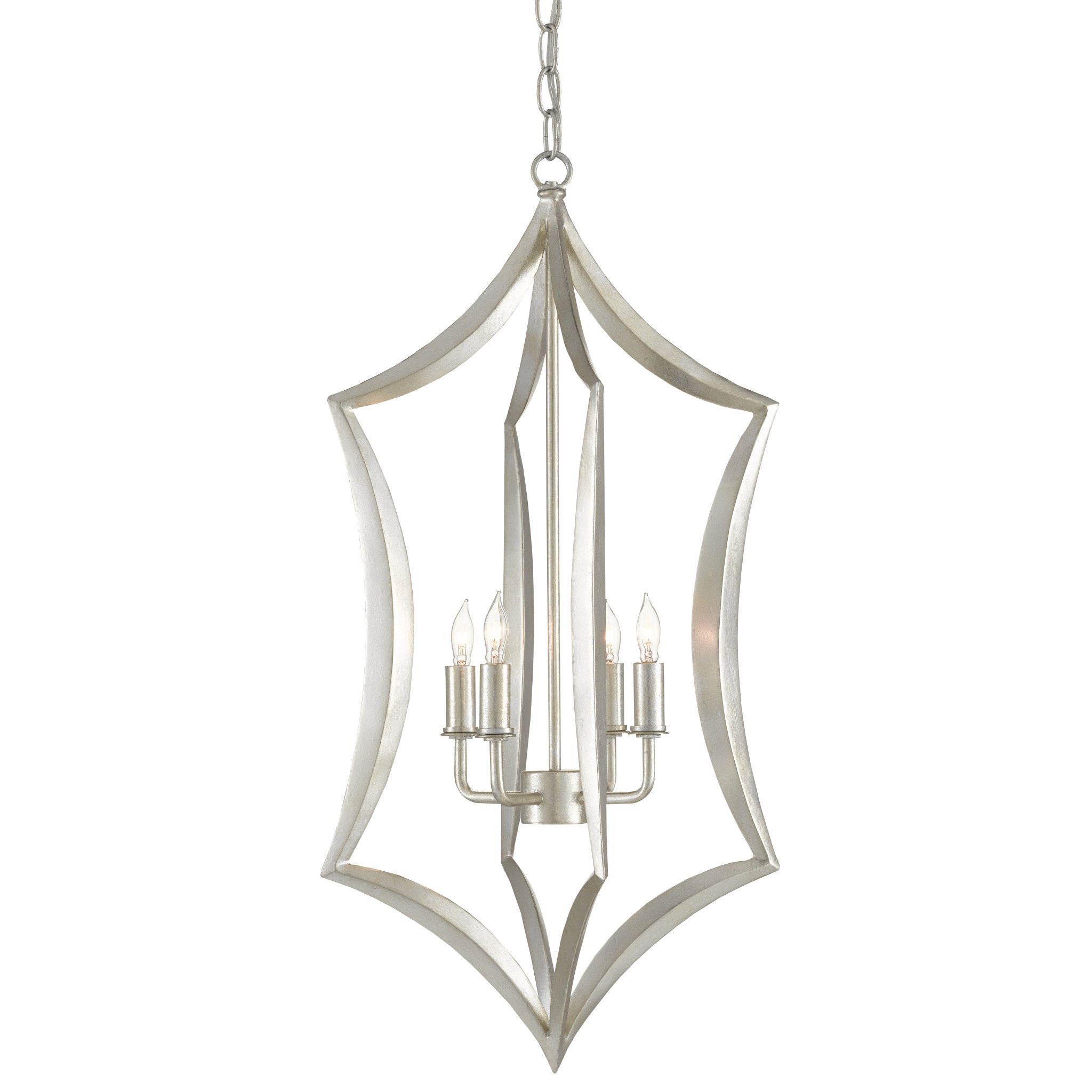 Obelia Silver Lantern - Contemporary Silver Leaf
