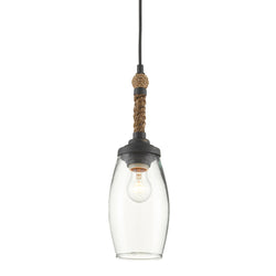 Hightider Glass Pendant - French Black/Natural Rope