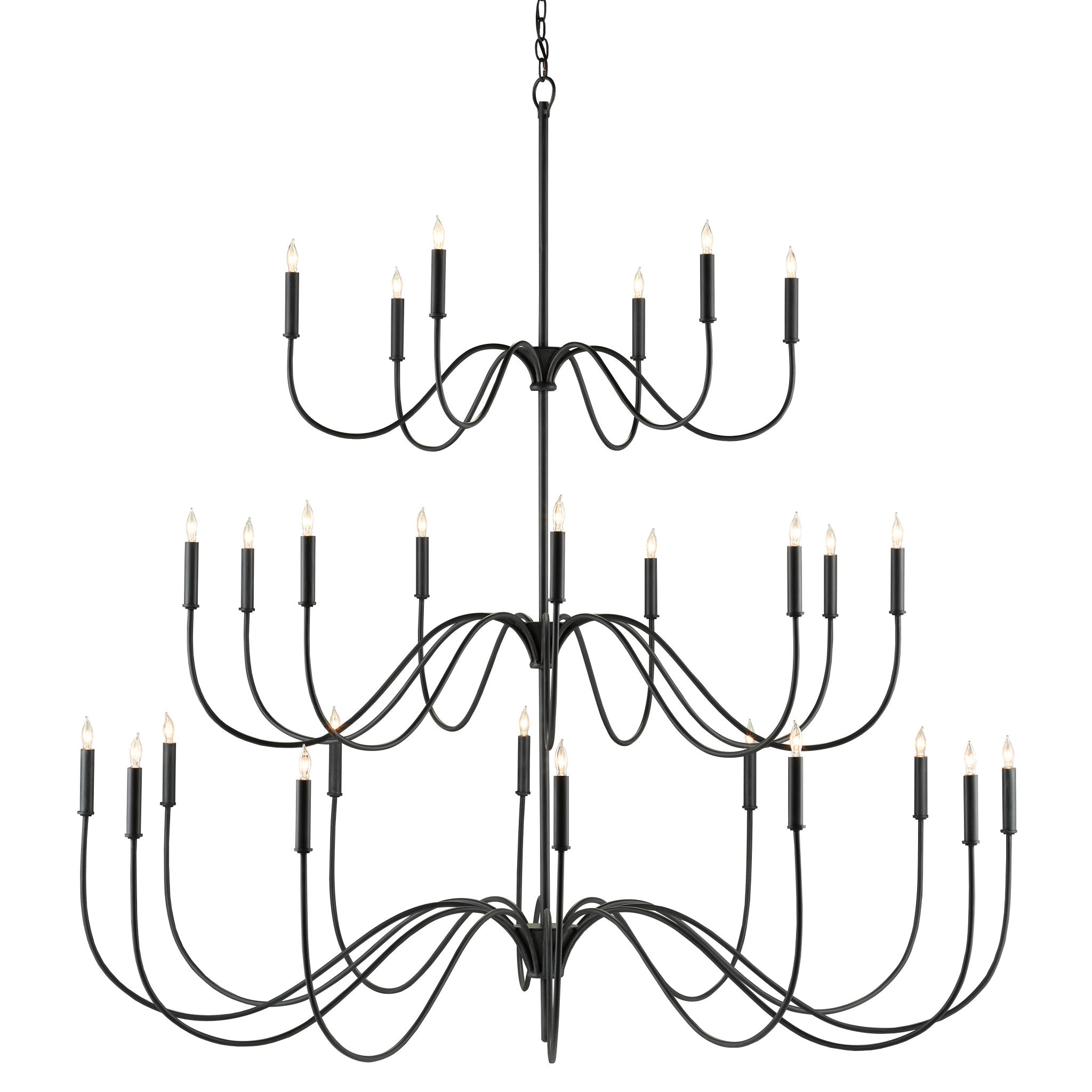 Tirrell Large Black Chandelier - Antique Black