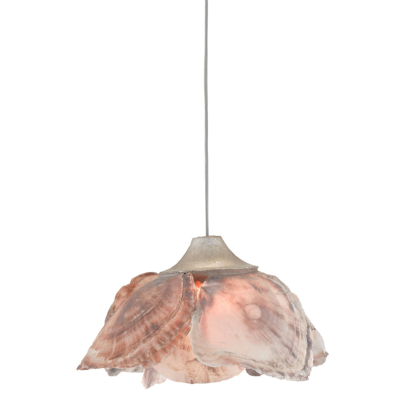 Catrice 1-Light Round Multi-Drop Pendant - Painted Silver/Contemporary Silver Leaf/Natural Shell
