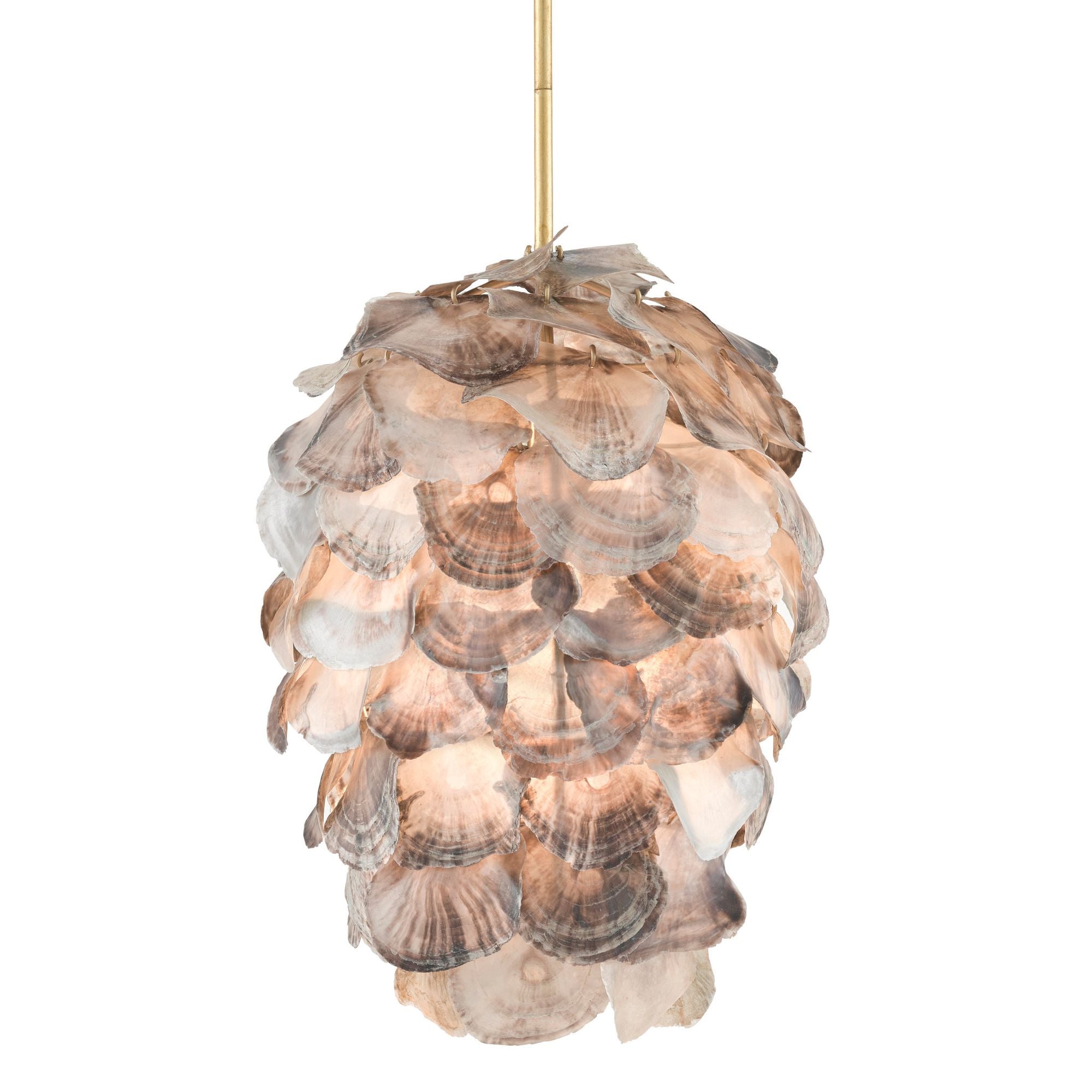 Cruselle Shell Pendant - Contemporary Gold Leaf/Painted Gold/Natural Shell