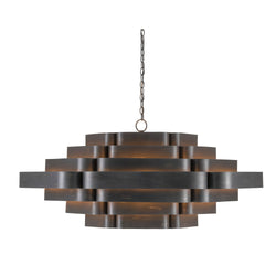 Bailey Black Chandelier - French Black/Contemporary Gold Leaf