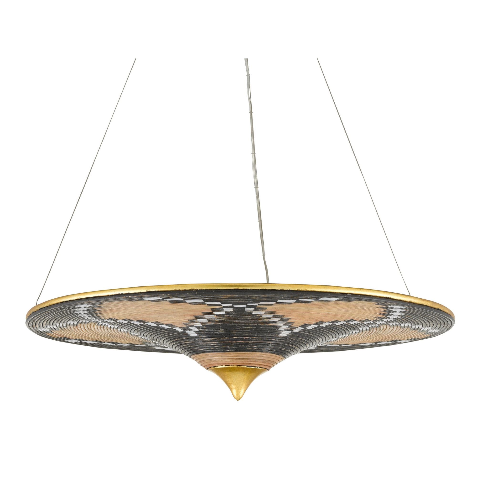 Canaan Chandelier - Contemporary Gold Leaf/Distressed Black/Distressed White