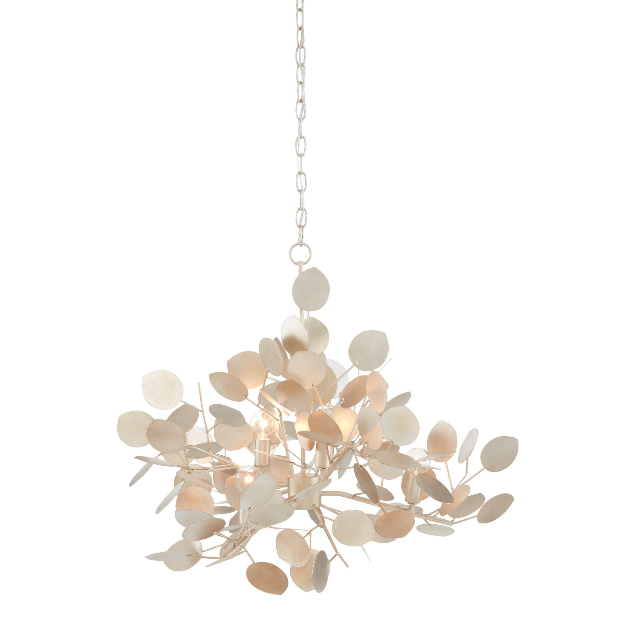 Lunaria Large Silver Chandelier - Contemporary Silver Leaf