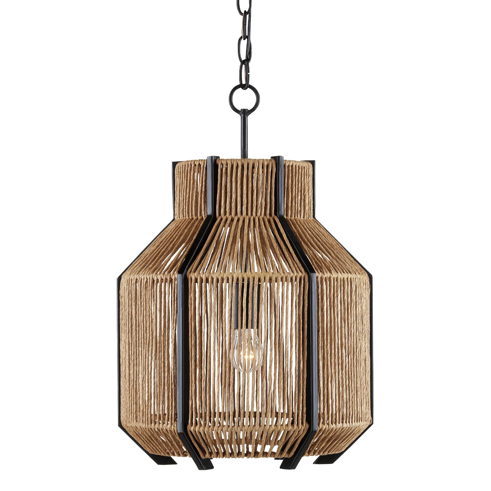 Mali Pendant - Satin Black/Natural
