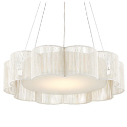 Ancroft White Chandelier - White/Contemporary Silver Leaf