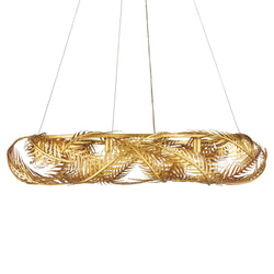 Queenbee Palm Gold Ring Chandelier - Contemporary Gold Leaf/Painted Contemporary Gold