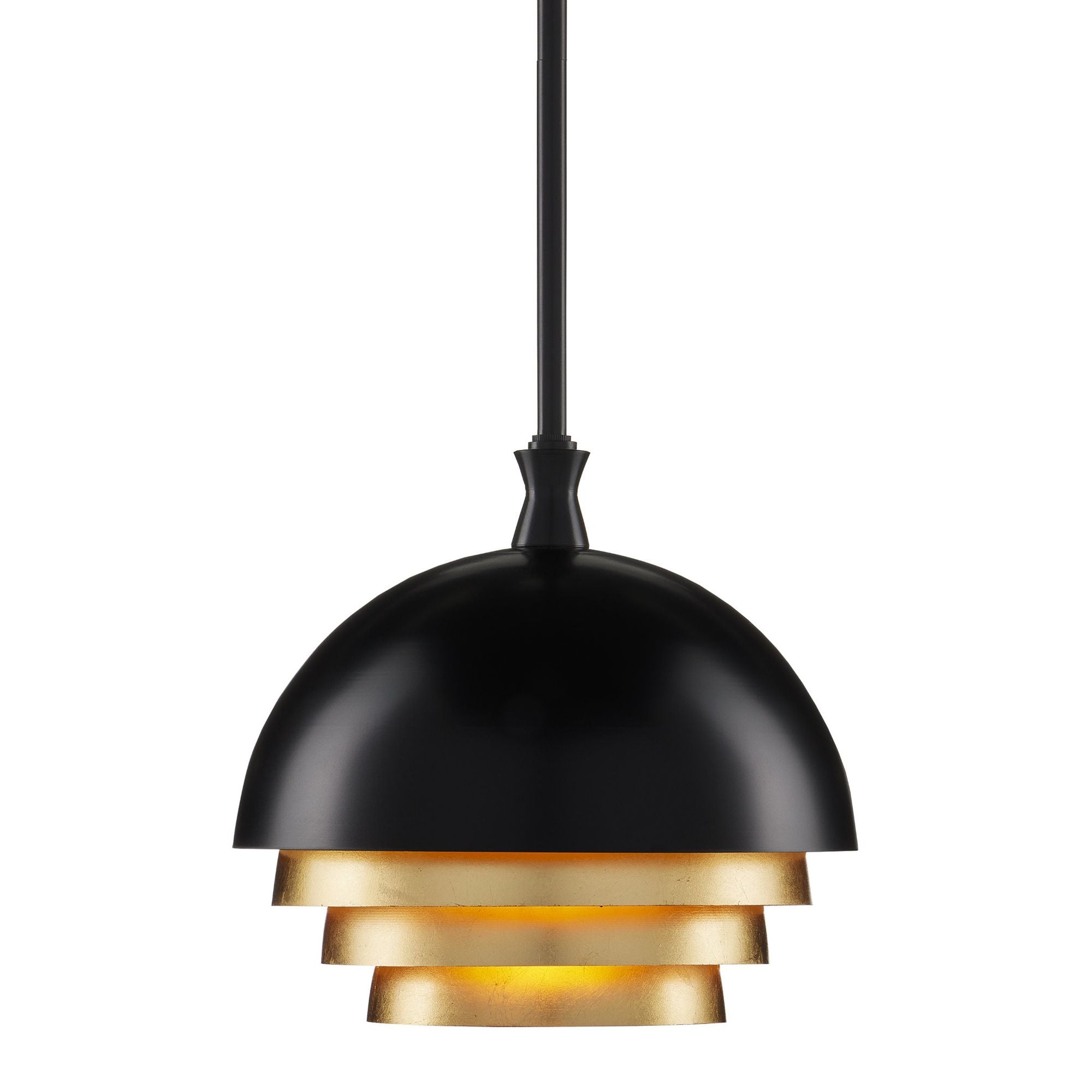 Salviati Medium Black & Gold Pendant - Black/Gold Leaf