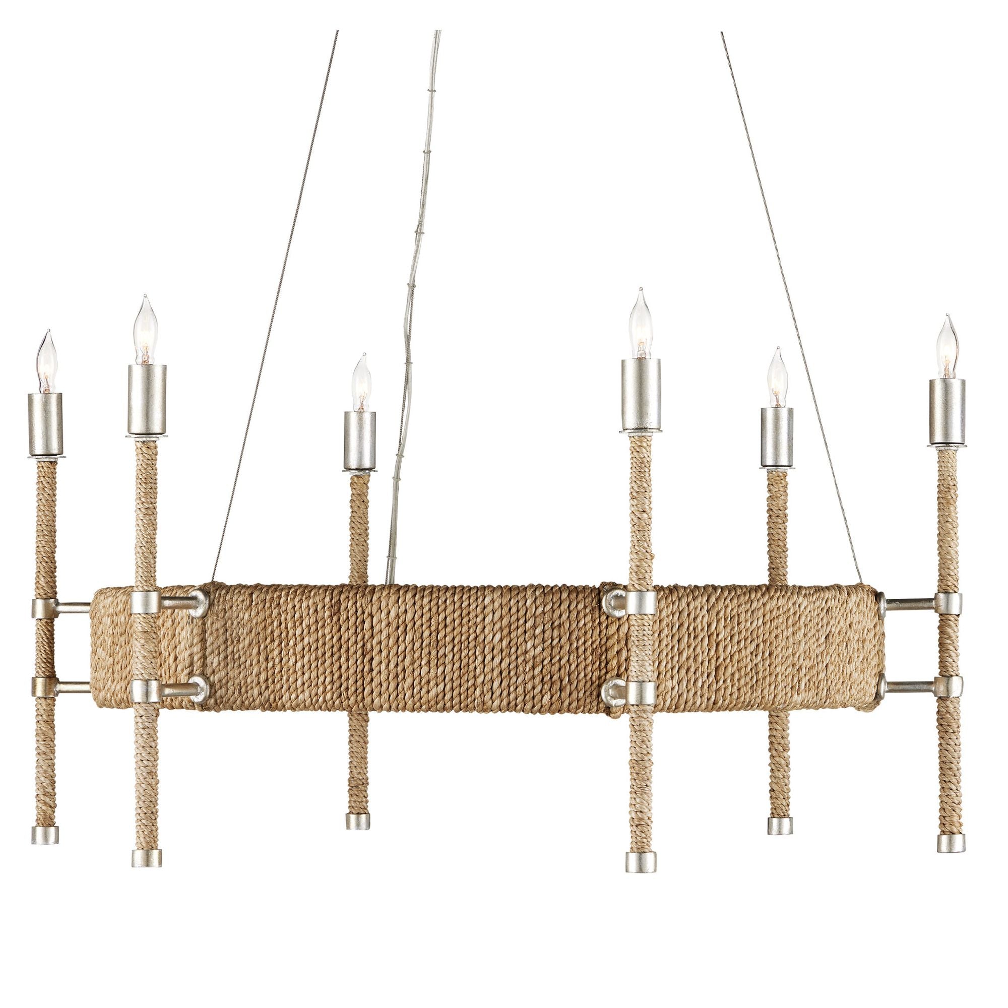 Monzie Rope Chandelier - Contemporary Silver Leaf/Natural