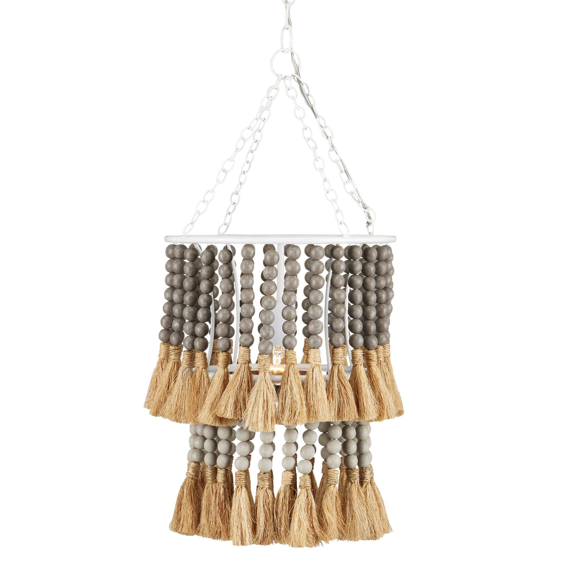 St. Barts Taupe Pendant - Sugar White/Taupe/Dove Gray/Natural
