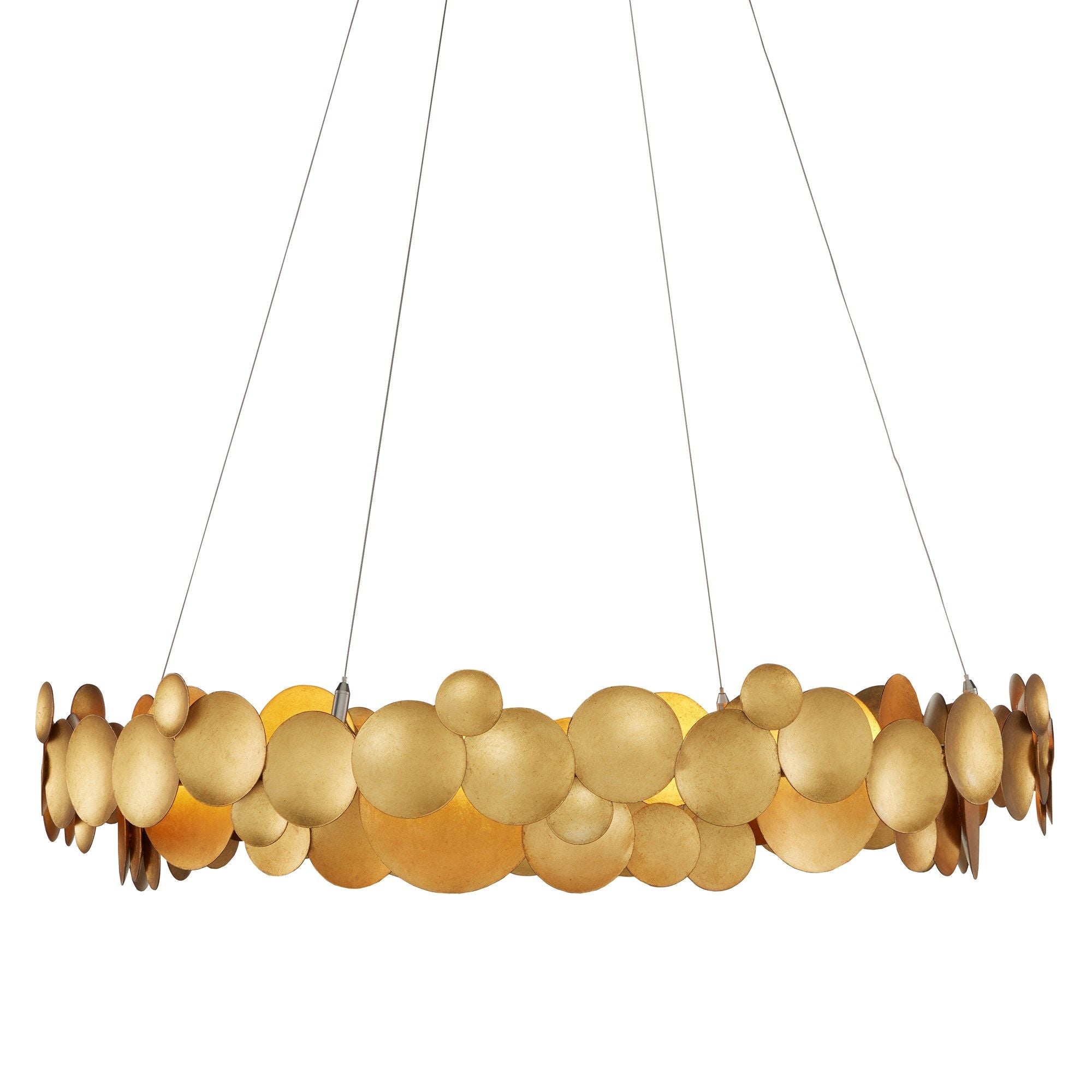 Lavengro Gold Chandelier - Contemporary Gold Leaf/White