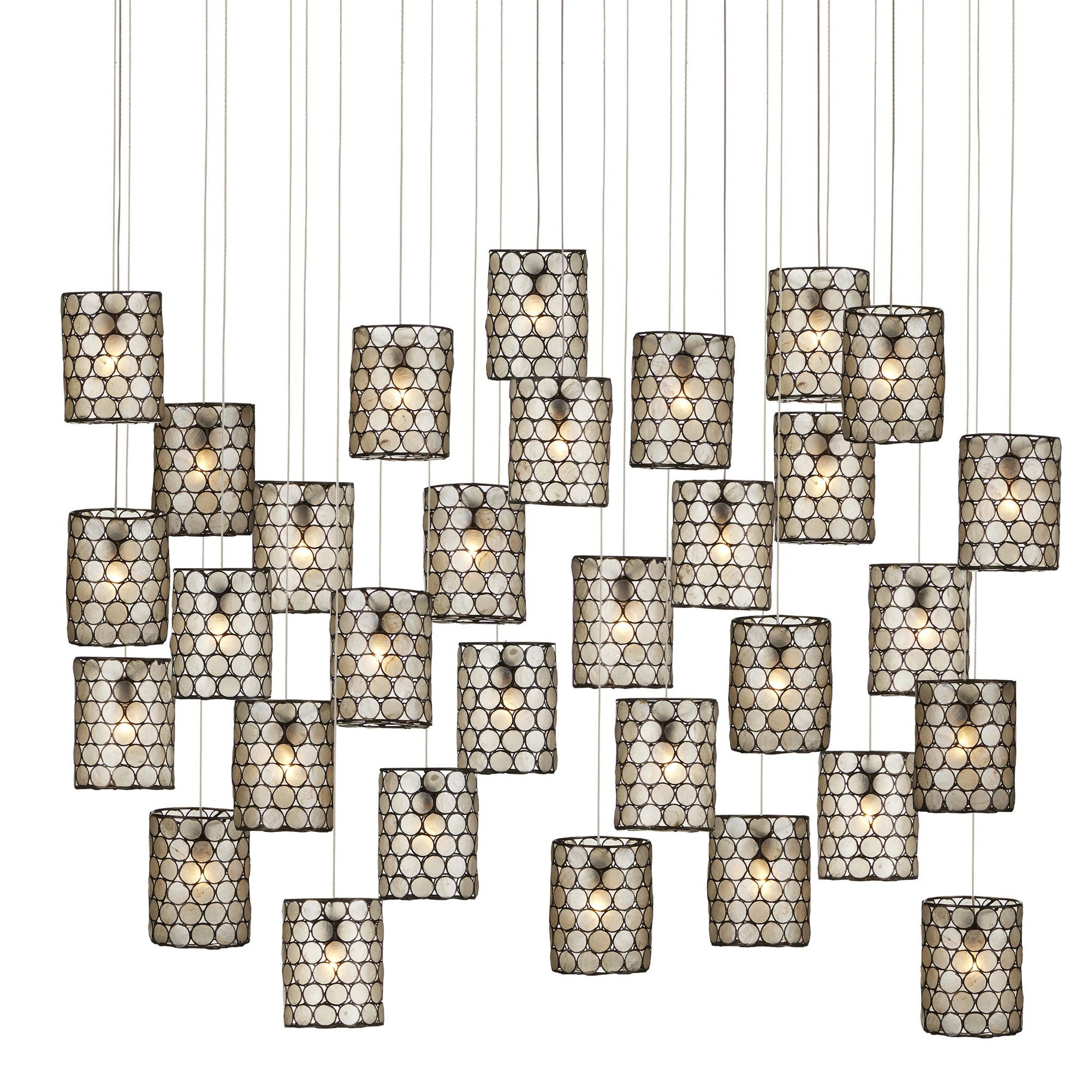 Regatta 30-Light Rectangular Multi-Drop Pendant - Cupertino/Silver