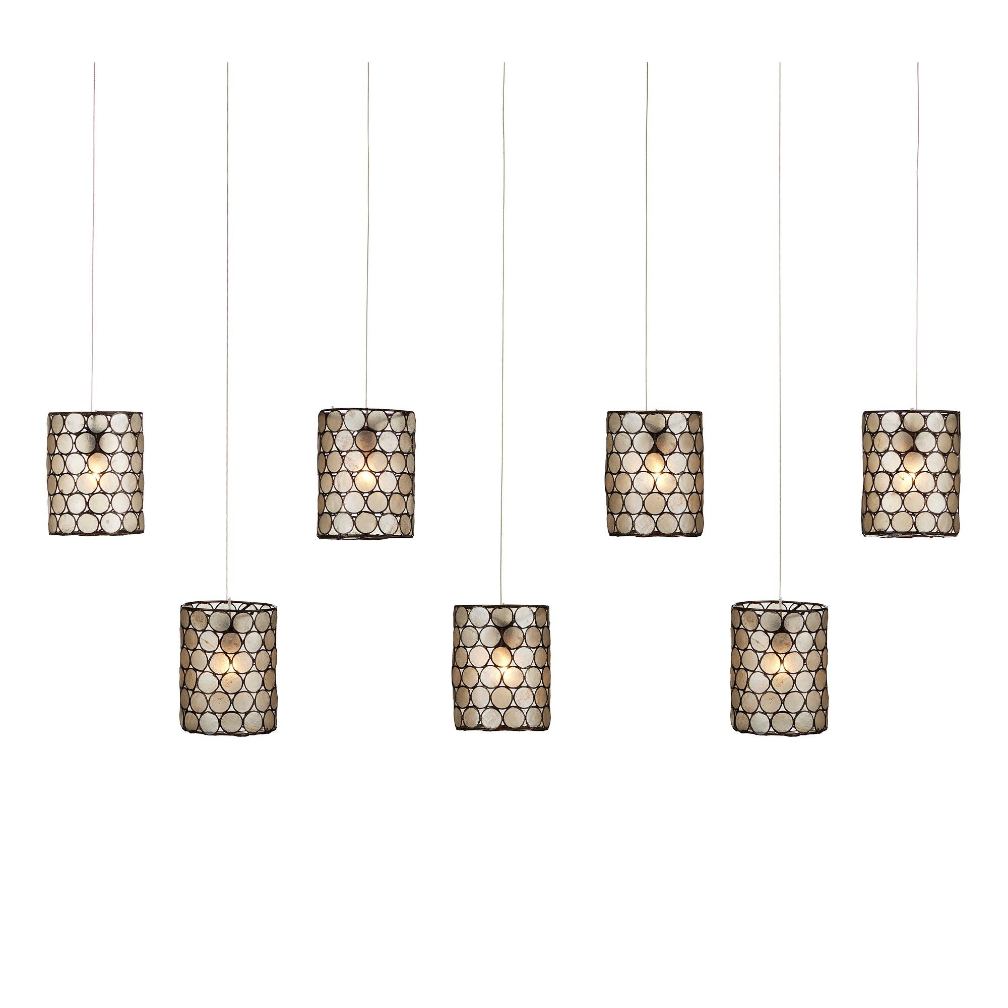 Regatta 7-Light Rectangular Multi-Drop Pendant - Cupertino/Silver
